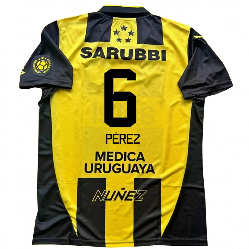 Danxen Herren Rodrigo Pérez #6 Schwarz Gelb Heimtrikot Trikot 2025/26 T-Shirt Schweiz