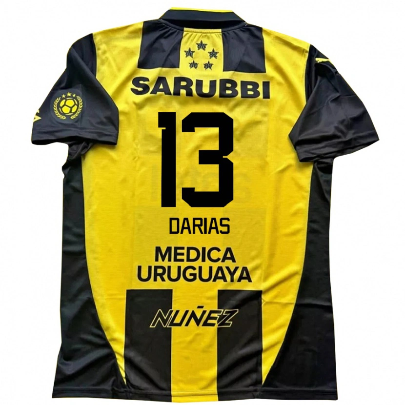 Danxen Herren Eduardo Darias #13 Schwarz Gelb Heimtrikot Trikot 2025/26 T-Shirt Schweiz
