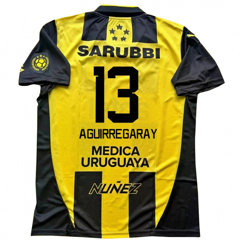 Danxen Herren Matías Aguirregaray #13 Schwarz Gelb Heimtrikot Trikot 2025/26 T-Shirt Schweiz