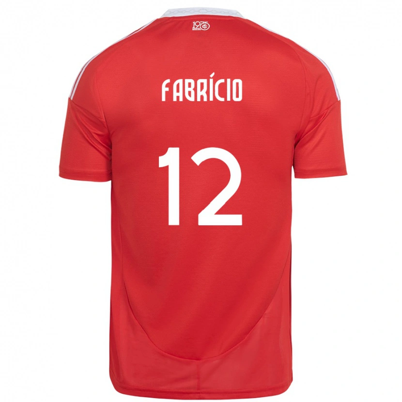 Danxen Herren Fabrício #12 Weiß Rot Heimtrikot Trikot 2025/26 T-Shirt Schweiz