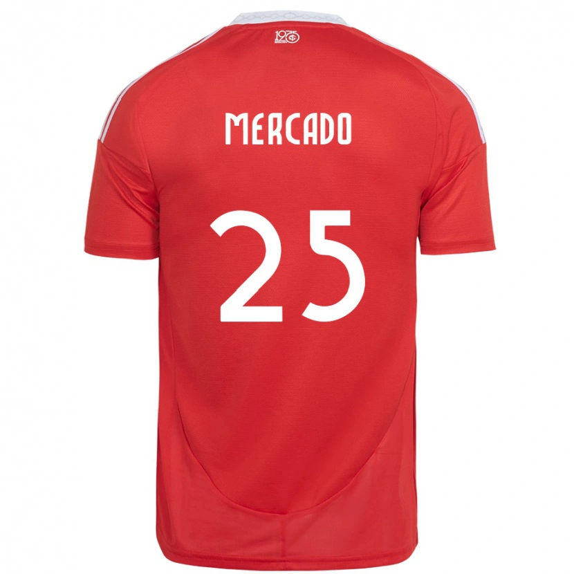 Danxen Herren Gabriel Mercado #25 Weiß Rot Heimtrikot Trikot 2025/26 T-Shirt Schweiz