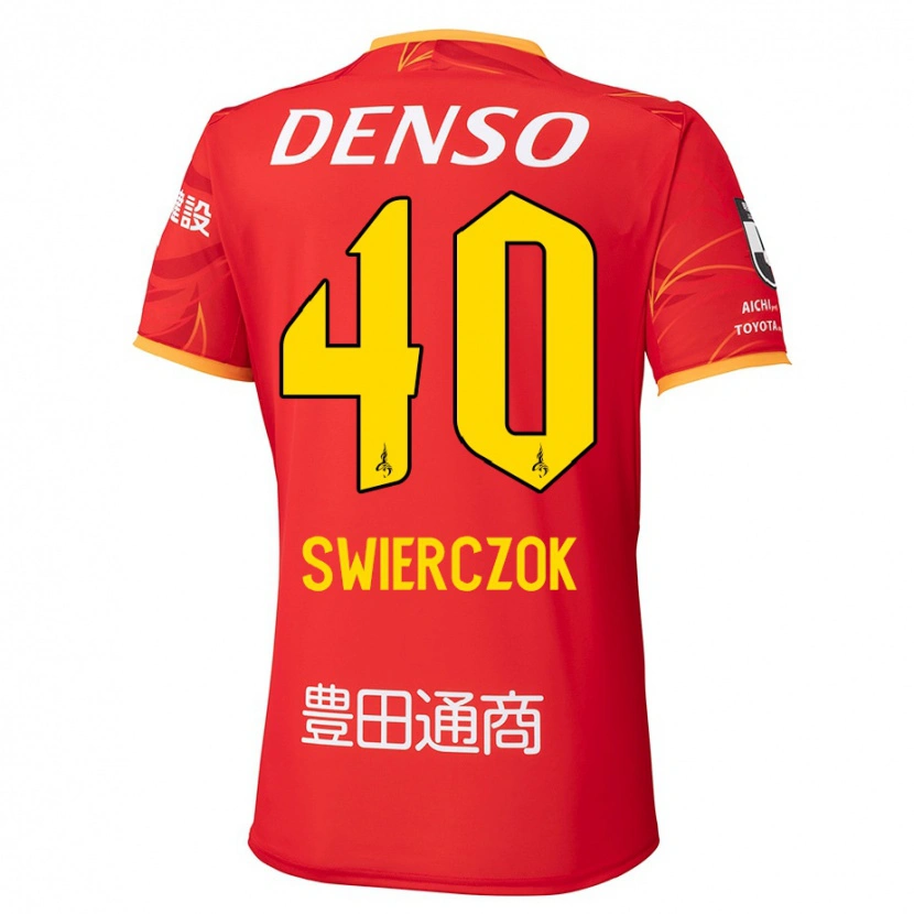 Danxen Herren Jakub Swierczok #40 Weiß Rot Heimtrikot Trikot 2025/26 T-Shirt Schweiz