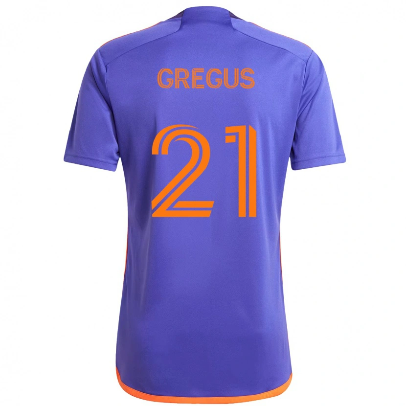 Danxen Herren Ján Gregus #21 Lila Orange Auswärtstrikot Trikot 2025/26 T-Shirt Schweiz