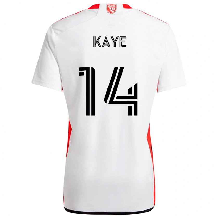 Danxen Herren Mark-Anthony Kaye #14 Weiß Rot Auswärtstrikot Trikot 2025/26 T-Shirt Schweiz