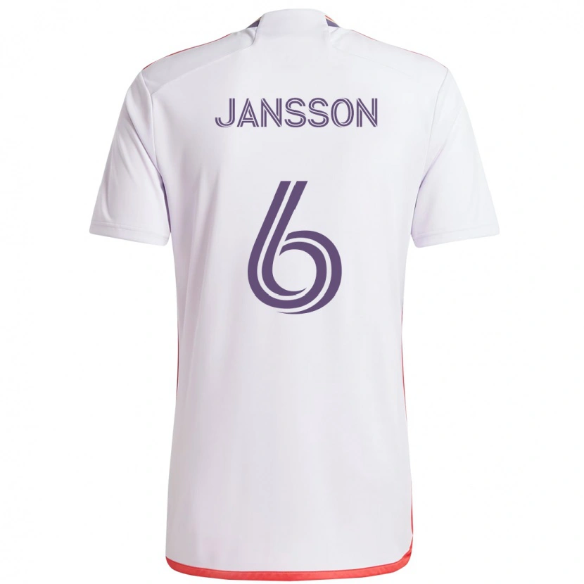 Danxen Herren Robin Jansson #6 Lila Weiß Auswärtstrikot Trikot 2025/26 T-Shirt Schweiz