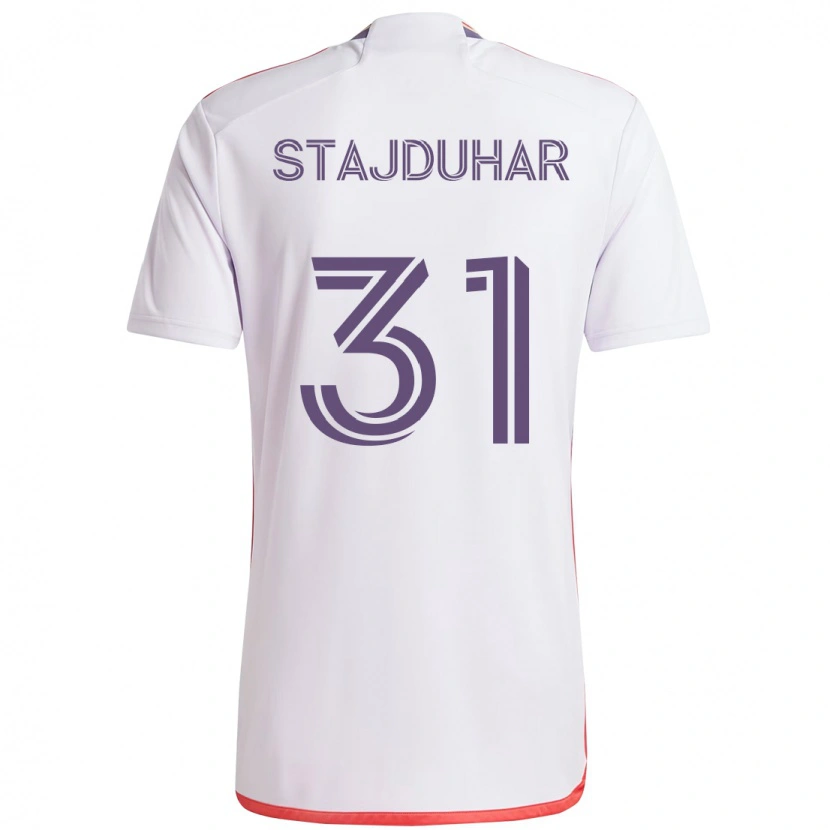 Danxen Herren Mason Stajduhar #31 Lila Weiß Auswärtstrikot Trikot 2025/26 T-Shirt Schweiz