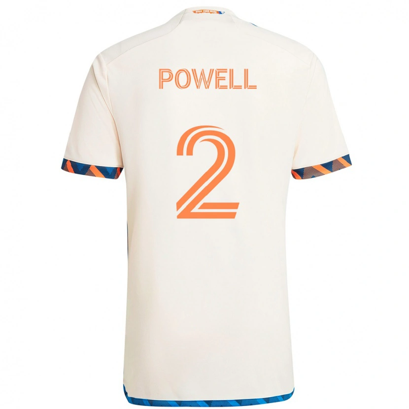 Danxen Herren Alvas Powell #2 Weiß Blau Orange Auswärtstrikot Trikot 2025/26 T-Shirt Schweiz