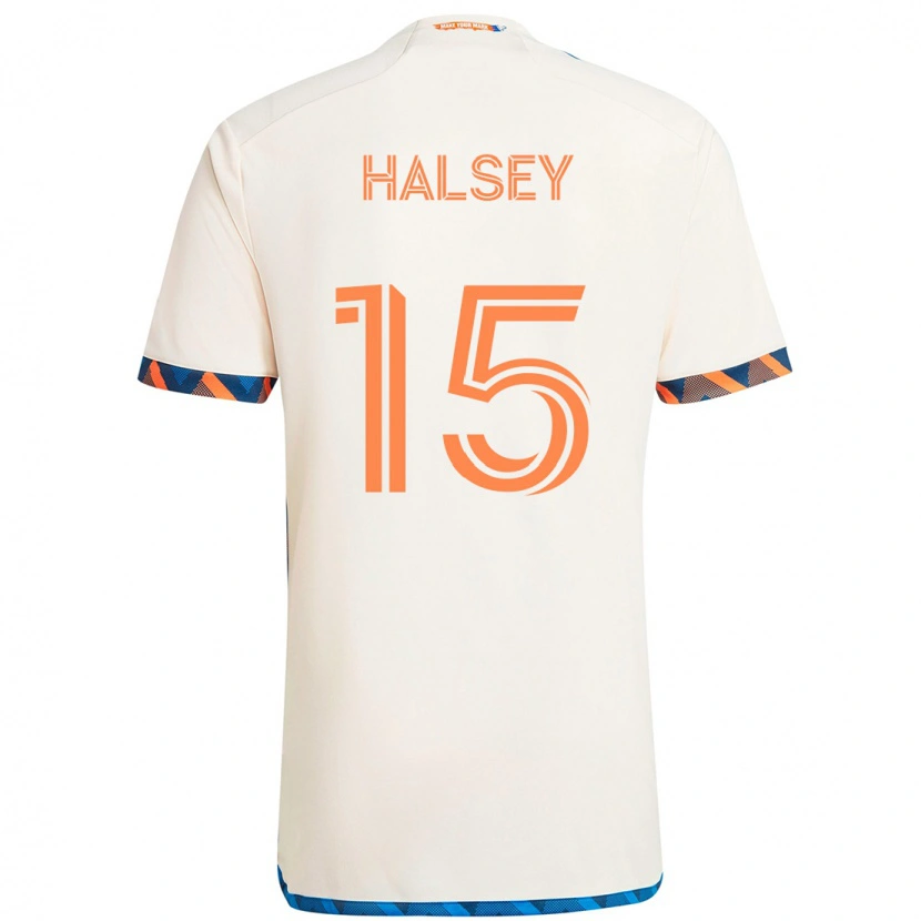 Danxen Herren Bret Halsey #15 Weiß Blau Orange Auswärtstrikot Trikot 2025/26 T-Shirt Schweiz