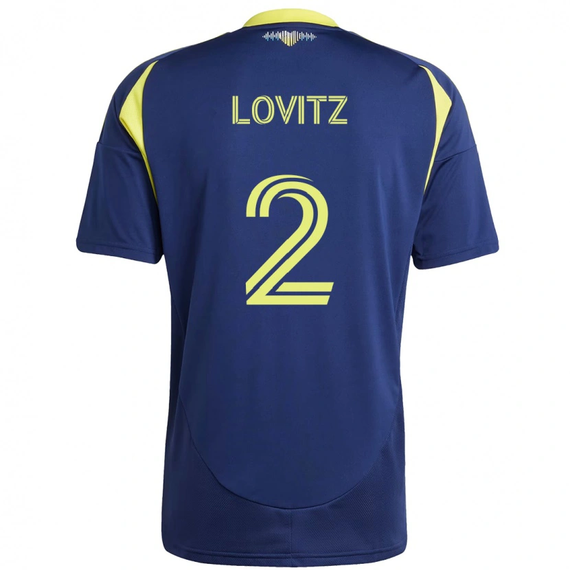 Danxen Herren Daniel Lovitz #2 Marineblau Gelb Auswärtstrikot Trikot 2025/26 T-Shirt Schweiz