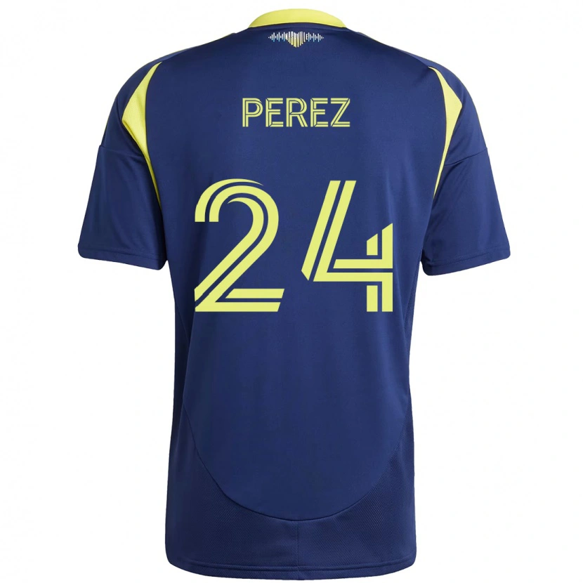Danxen Herren Jonathan Pérez #24 Marineblau Gelb Auswärtstrikot Trikot 2025/26 T-Shirt Schweiz