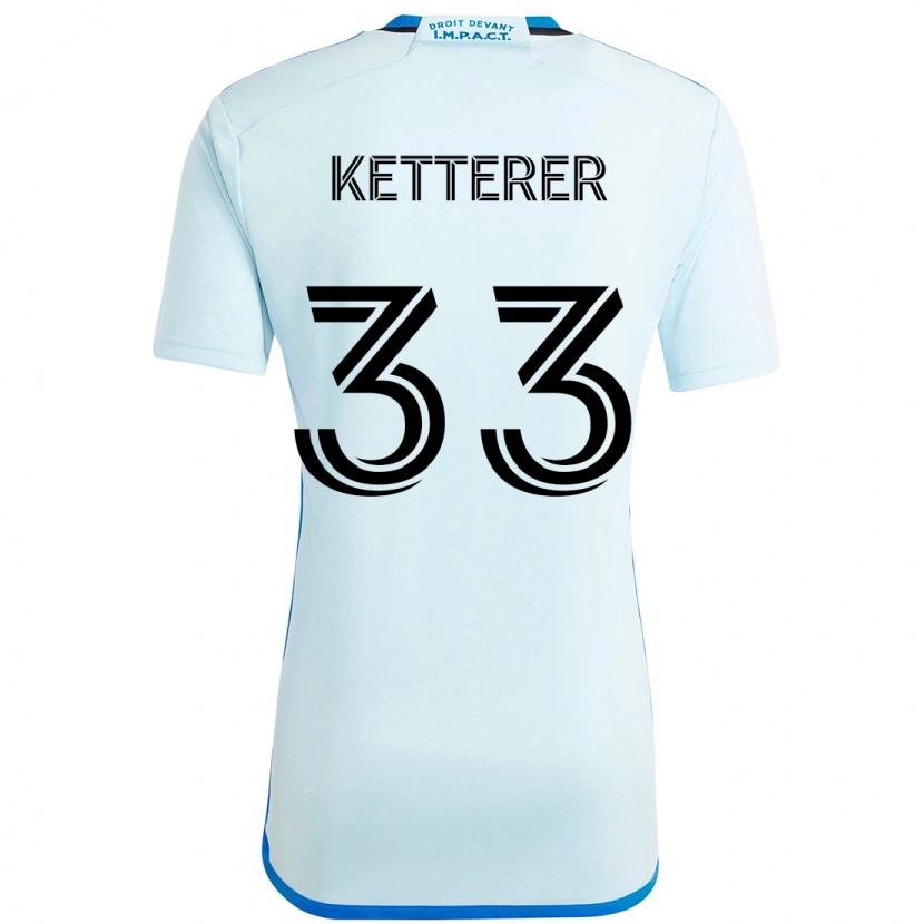 Danxen Herren Logan Ketterer #33 Himmelblau Dunkelblau Auswärtstrikot Trikot 2025/26 T-Shirt Schweiz