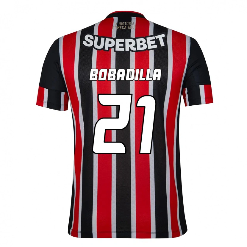 Danxen Herren Damián Bobadilla #21 Rot Schwarz Weiß Auswärtstrikot Trikot 2025/26 T-Shirt Schweiz