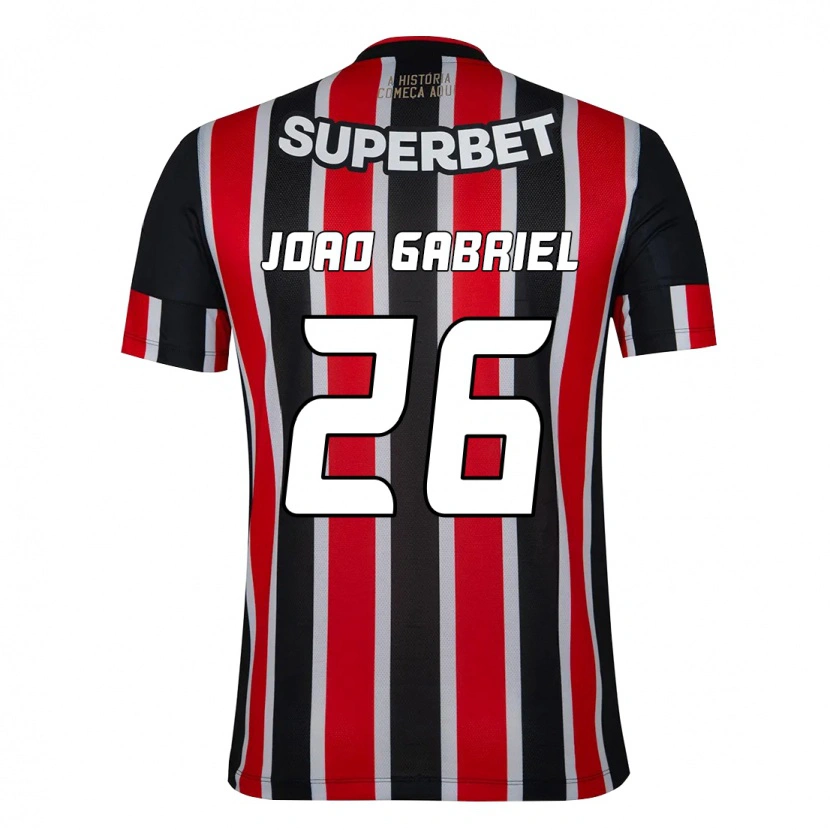 Danxen Herren João Gabriel #26 Rot Schwarz Weiß Auswärtstrikot Trikot 2025/26 T-Shirt Schweiz