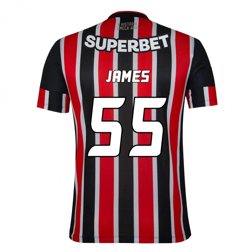 Danxen Herren James Rodriguez #55 Rot Schwarz Weiß Auswärtstrikot Trikot 2025/26 T-Shirt Schweiz