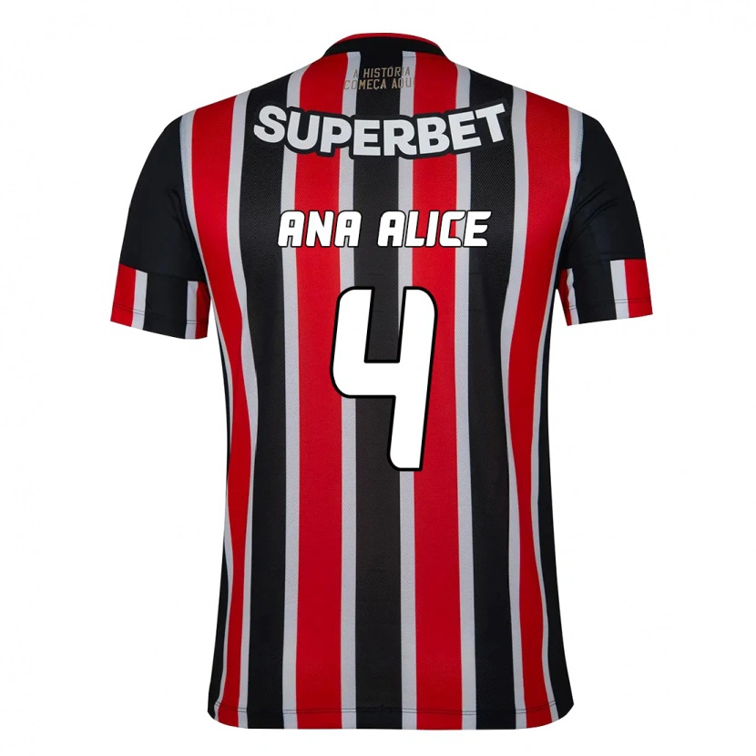 Danxen Herren Ana Alice Luciano Da Silva #4 Rot Schwarz Weiß Auswärtstrikot Trikot 2025/26 T-Shirt Schweiz