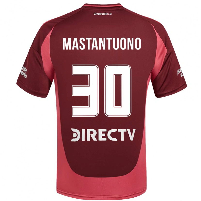 Danxen Herren Franco Mastantuono #30 Weiß Rot Auswärtstrikot Trikot 2025/26 T-Shirt Schweiz