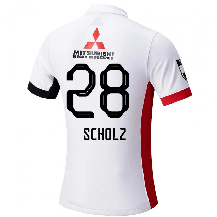 Danxen Herren Alexander Scholz #28 Rot Weiß Auswärtstrikot Trikot 2025/26 T-Shirt Schweiz