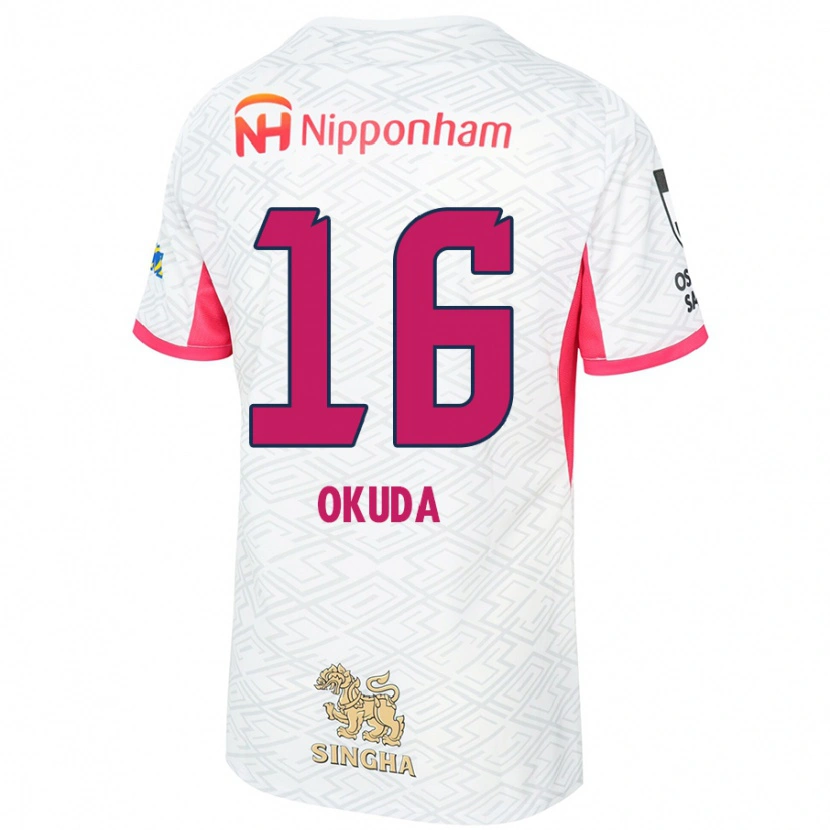 Danxen Herren Hayato Okuda #16 Sakura Rosa Weiß Auswärtstrikot Trikot 2025/26 T-Shirt Schweiz