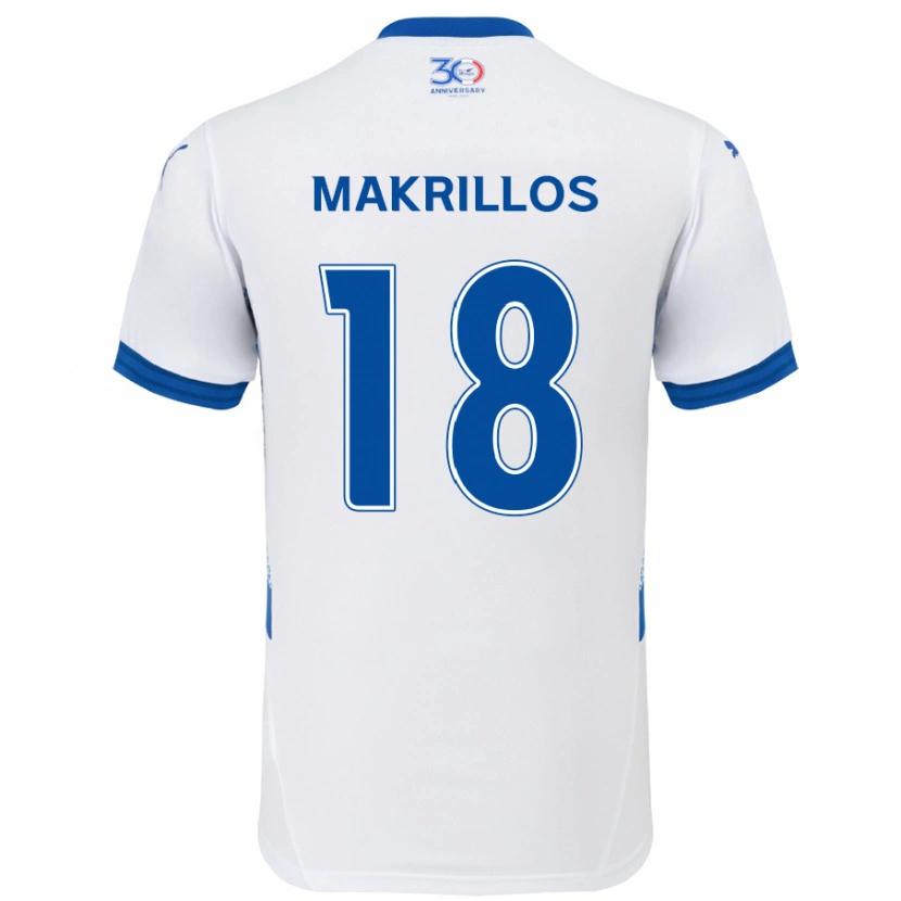Danxen Herren Peter Makrillos #18 Königsblau Weiß Auswärtstrikot Trikot 2025/26 T-Shirt Schweiz