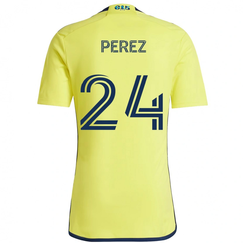 Danxen Damen Jonathan Pérez #24 Gelb Marineblau Heimtrikot Trikot 2025/26 T-Shirt Schweiz