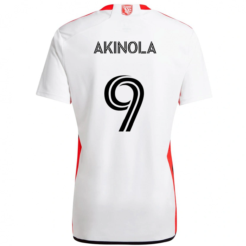 Danxen Damen Ayo Akinola #9 Weiß Rot Auswärtstrikot Trikot 2025/26 T-Shirt Schweiz