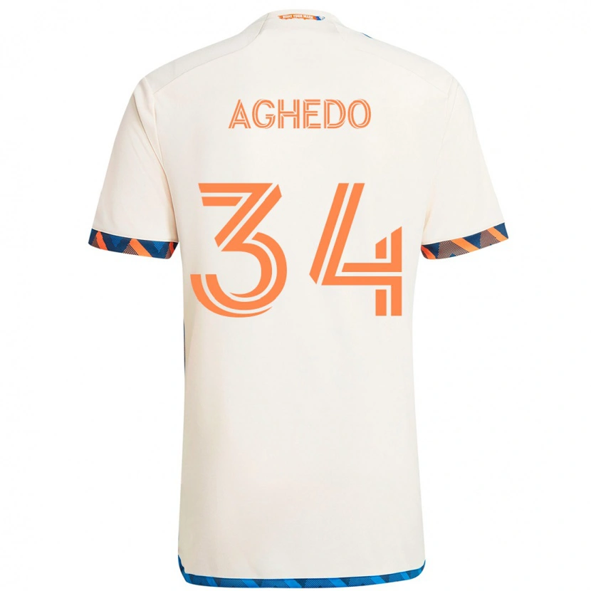 Danxen Damen London Aghedo #34 Weiß Blau Orange Auswärtstrikot Trikot 2025/26 T-Shirt Schweiz