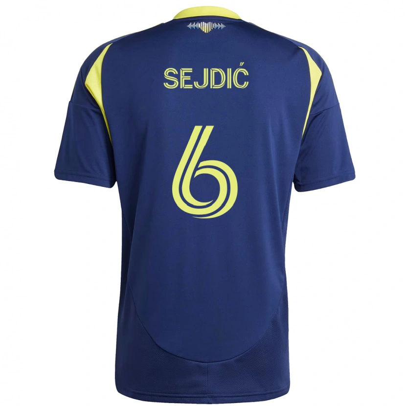 Danxen Damen Amar Sejdić #6 Marineblau Gelb Auswärtstrikot Trikot 2025/26 T-Shirt Schweiz