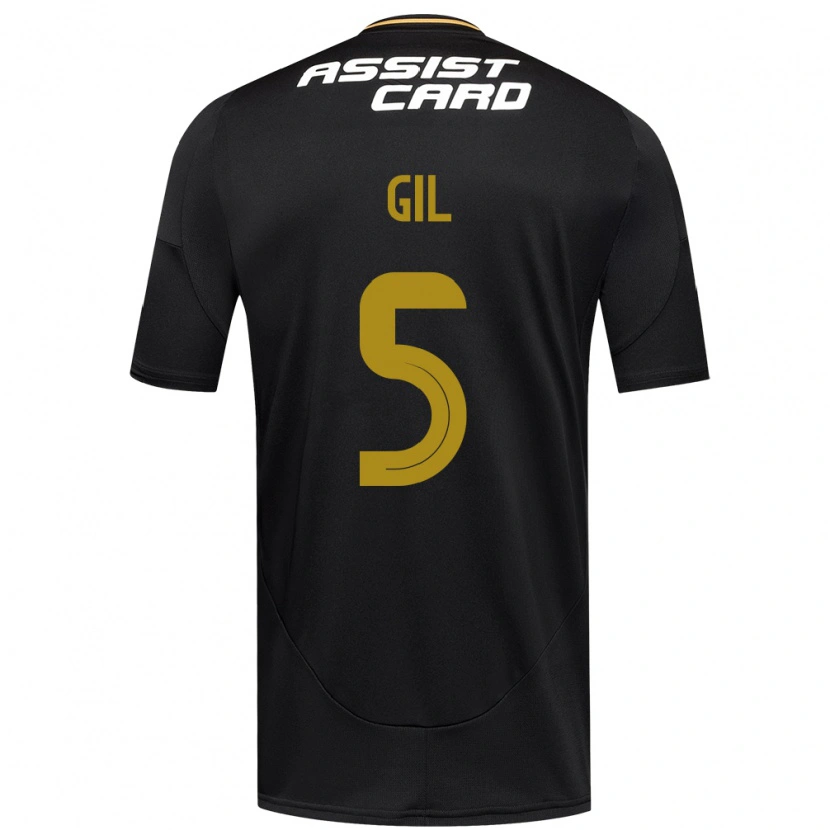 Danxen Damen Leonardo Gil #5 Schwarz Weiß Gelb Auswärtstrikot Trikot 2025/26 T-Shirt Schweiz
