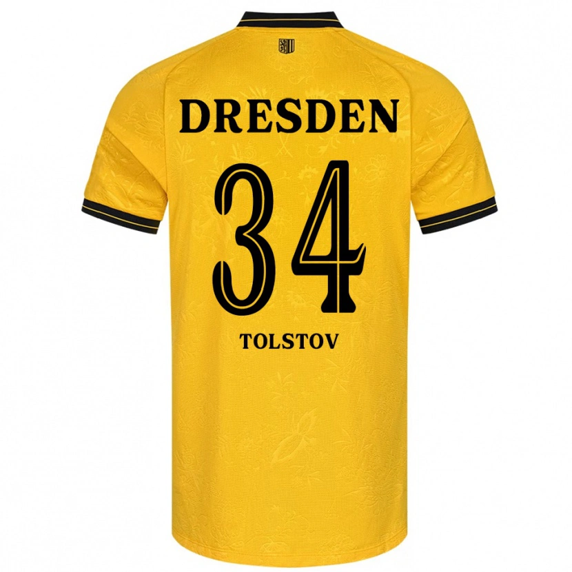 Danxen Damen Maik Tolstov #34 Gelb Schwarz Heimtrikot Trikot 2025/26 T-Shirt Schweiz