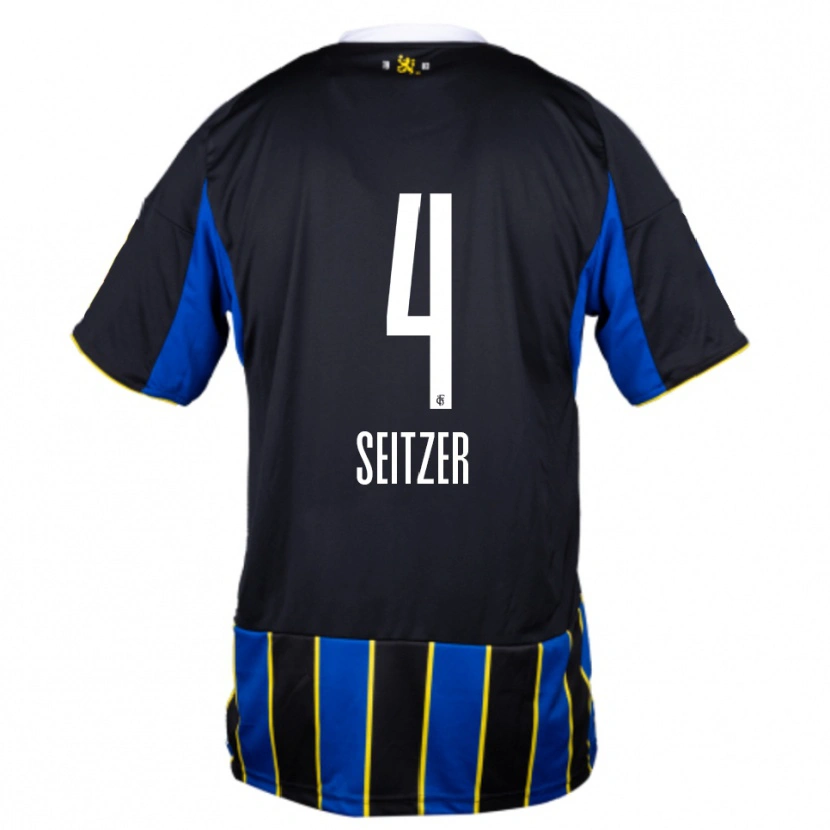 Danxen Damen Max Seitzer #4 Blau Schwarz Gelb Heimtrikot Trikot 2025/26 T-Shirt Schweiz