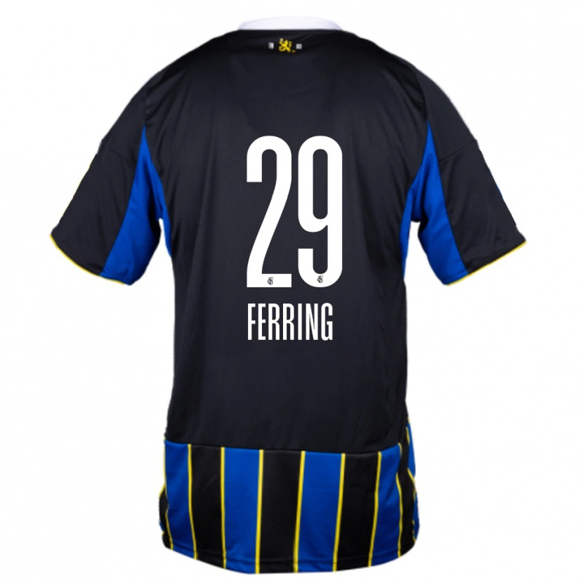 Danxen Damen Johannes Ferring #29 Blau Schwarz Gelb Heimtrikot Trikot 2025/26 T-Shirt Schweiz