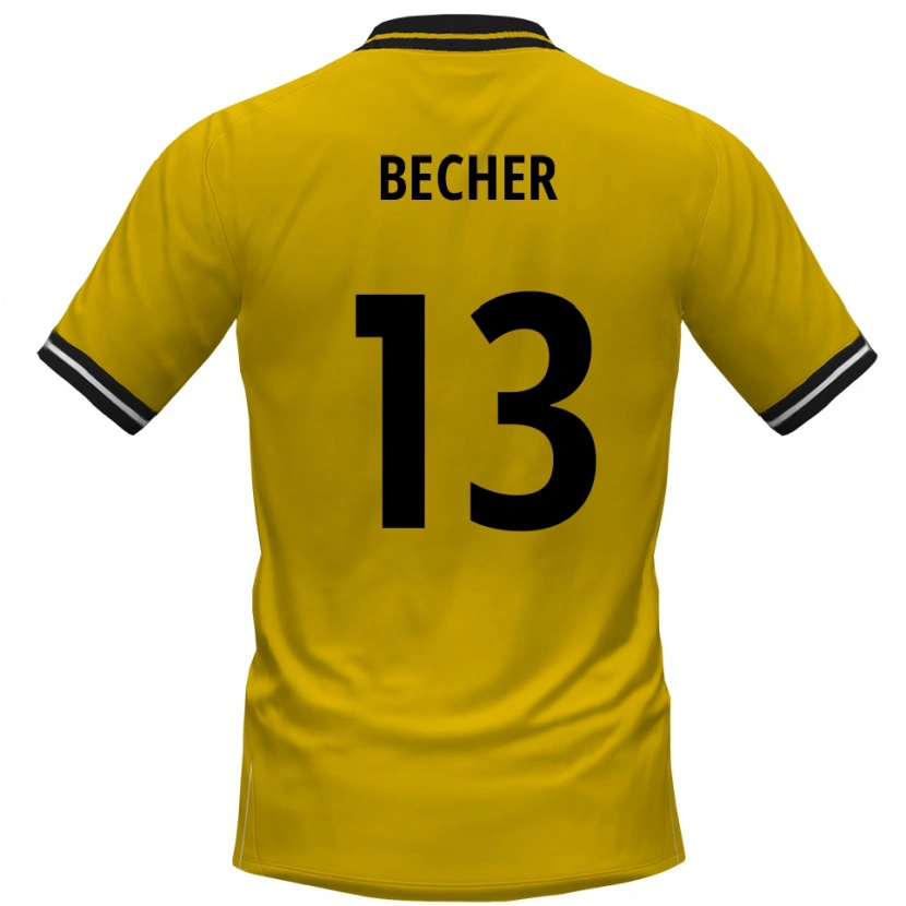 Danxen Damen Kjell Becher #13 Gelb Schwarz Heimtrikot Trikot 2025/26 T-Shirt Schweiz