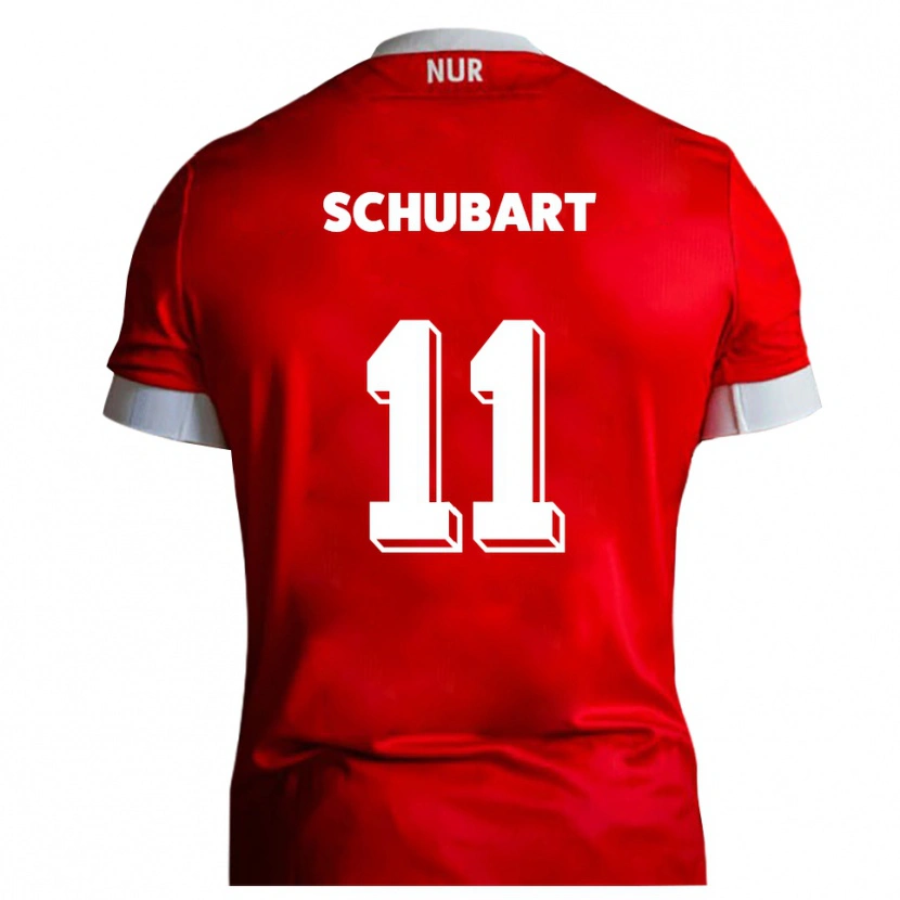 Danxen Damen Felix Schubart #11 Rot Weiß Heimtrikot Trikot 2025/26 T-Shirt Schweiz