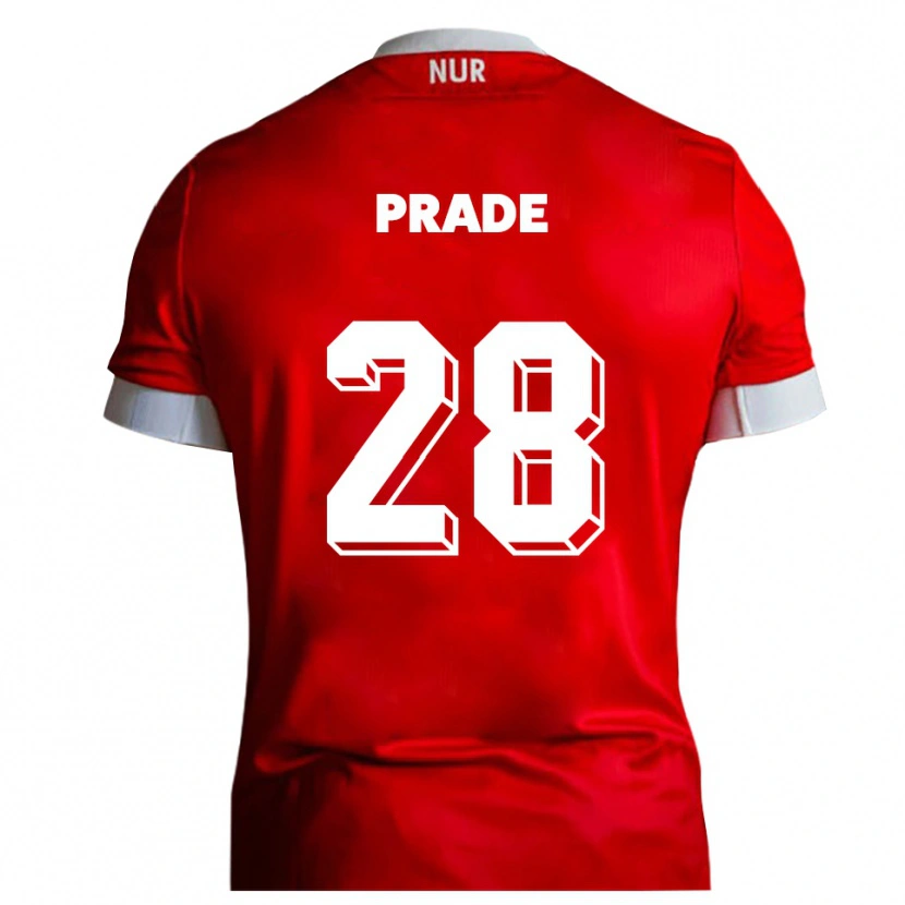Danxen Damen Adrian Prade #28 Rot Weiß Heimtrikot Trikot 2025/26 T-Shirt Schweiz