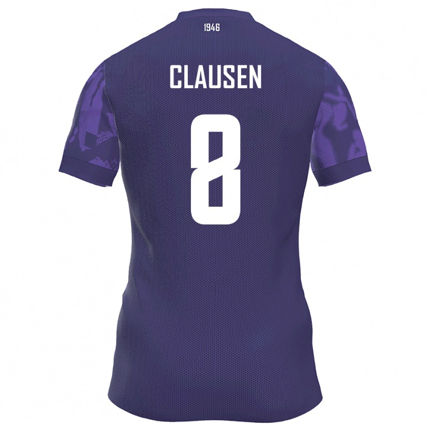 Danxen Damen Mika Clausen #8 Lila Weiß Heimtrikot Trikot 2025/26 T-Shirt Schweiz
