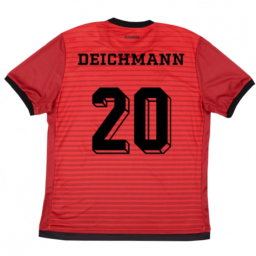 Danxen Damen Yannick Deichmann #20 Rot Schwarz Heimtrikot Trikot 2025/26 T-Shirt Schweiz