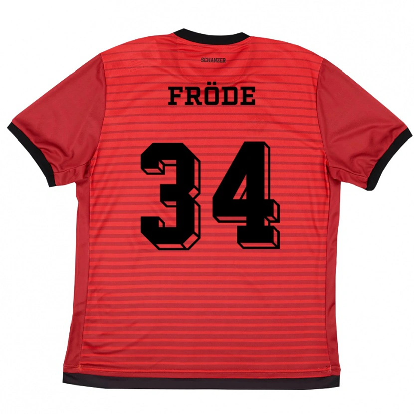 Danxen Damen Lukas Fröde #34 Rot Schwarz Heimtrikot Trikot 2025/26 T-Shirt Schweiz