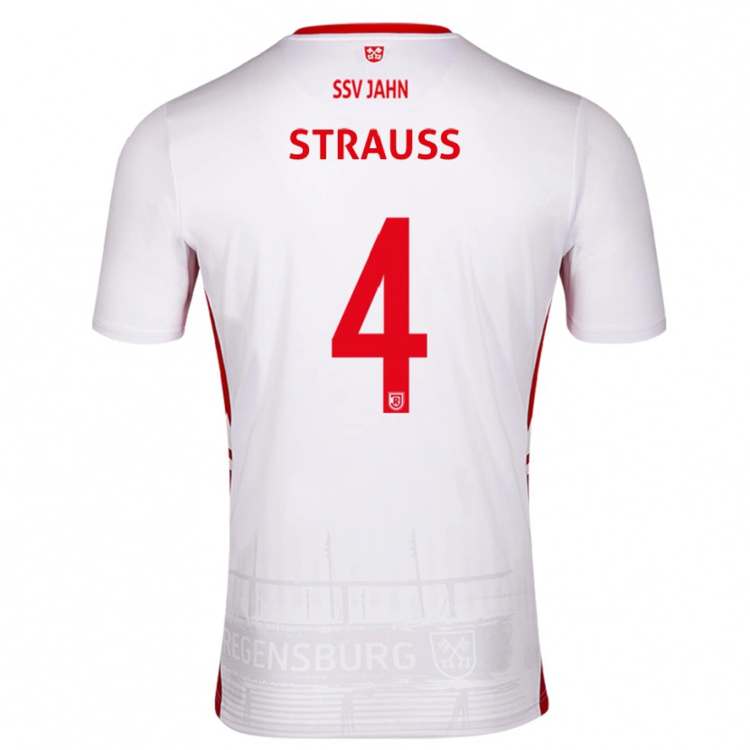 Danxen Damen Felix Strauss #4 Weiß Rot Heimtrikot Trikot 2025/26 T-Shirt Schweiz