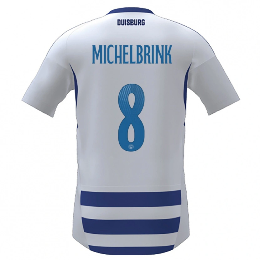 Danxen Damen Jonas Michelbrink #8 Weiß Blau Heimtrikot Trikot 2025/26 T-Shirt Schweiz