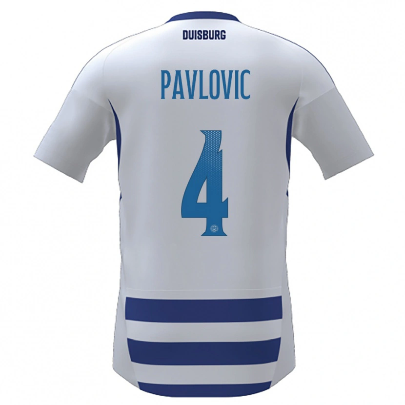 Danxen Damen Marko Pavlovic #4 Weiß Blau Heimtrikot Trikot 2025/26 T-Shirt Schweiz