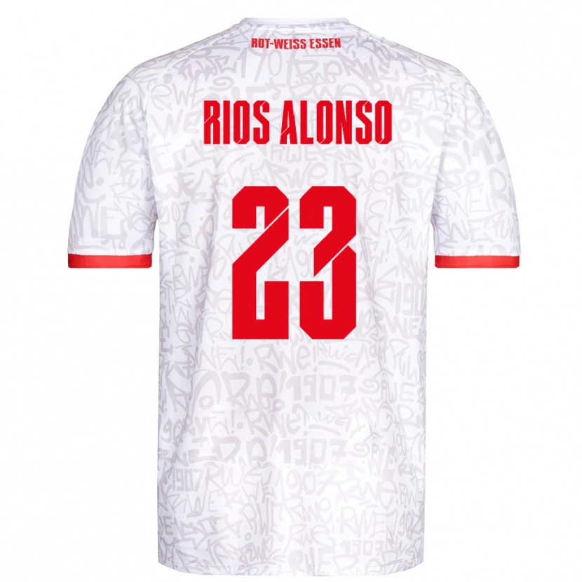 Danxen Damen José Enrique Ríos Alonso #23 Weiß Rot Heimtrikot Trikot 2025/26 T-Shirt Schweiz