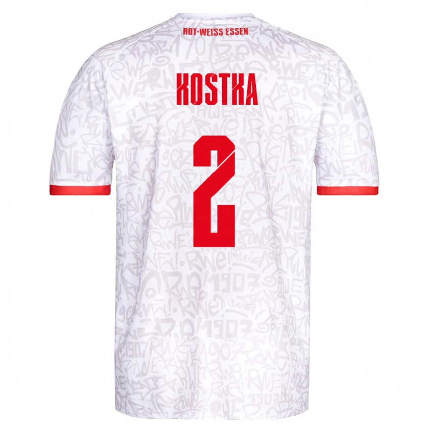 Danxen Damen Michael Kostka #2 Weiß Rot Heimtrikot Trikot 2025/26 T-Shirt Schweiz