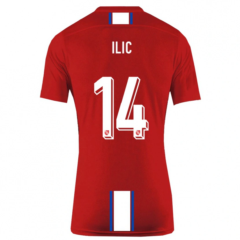 Danxen Damen Marko Ilic #14 Rot Weiß Heimtrikot Trikot 2025/26 T-Shirt Schweiz