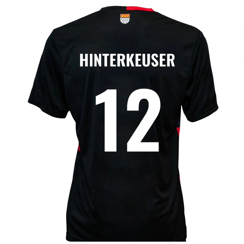 Danxen Damen Thomas Hinterkeuser #12 Schwarz Rot Heimtrikot Trikot 2025/26 T-Shirt Schweiz