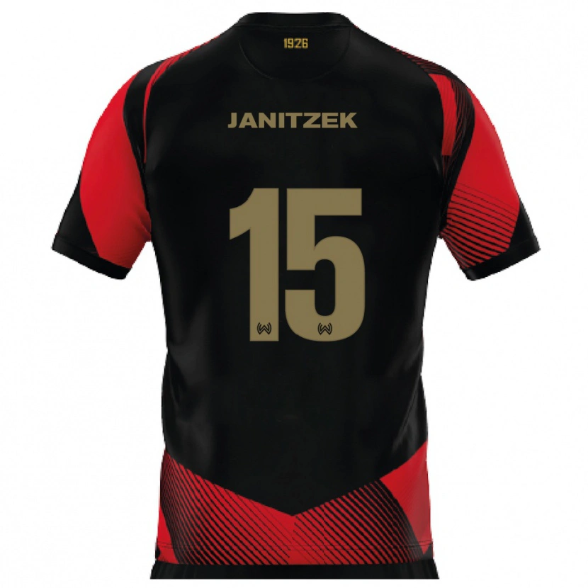 Danxen Damen Justin Janitzek #15 Schwarz Rot Heimtrikot Trikot 2025/26 T-Shirt Schweiz