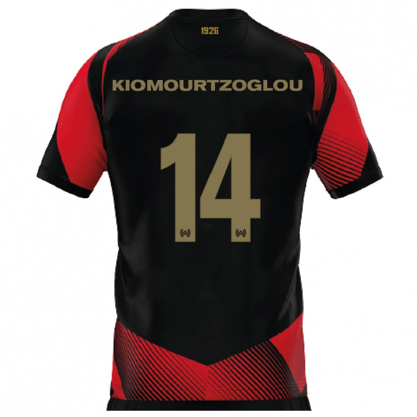 Danxen Damen Orestis Kiomourtzoglou #14 Schwarz Rot Heimtrikot Trikot 2025/26 T-Shirt Schweiz