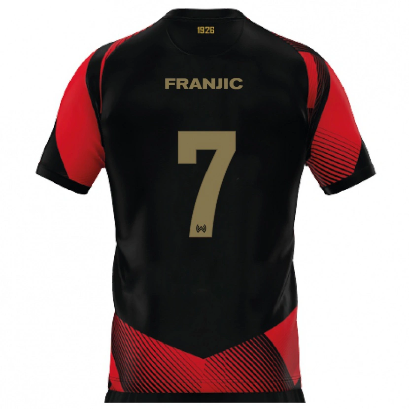 Danxen Damen Ivan Franjic #7 Schwarz Rot Heimtrikot Trikot 2025/26 T-Shirt Schweiz