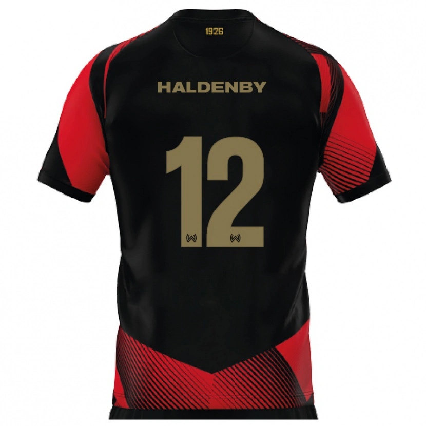 Danxen Damen Ben Haldenby #12 Schwarz Rot Heimtrikot Trikot 2025/26 T-Shirt Schweiz