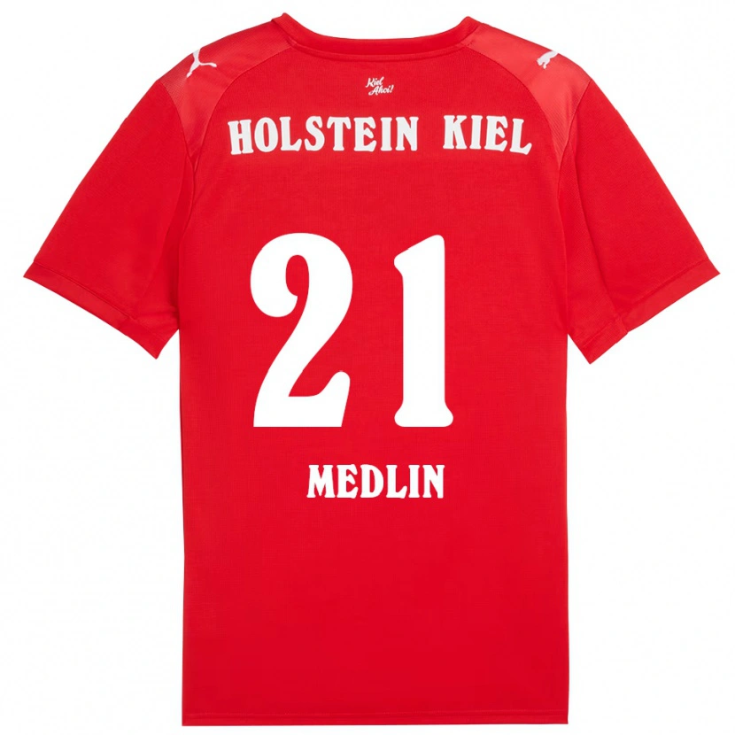 Danxen Damen Caspar Medlin #21 Rot Blau Auswärtstrikot Trikot 2025/26 T-Shirt Schweiz