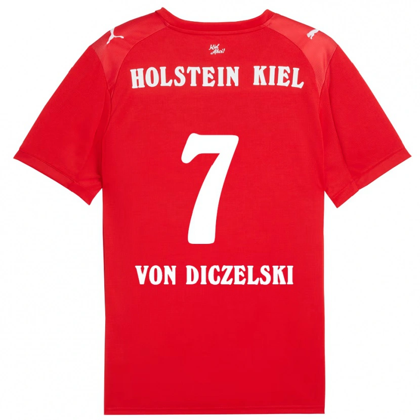 Danxen Damen Jannes Von Diczelski #7 Rot Blau Auswärtstrikot Trikot 2025/26 T-Shirt Schweiz
